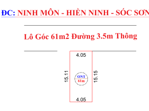 lô góc 61m Ninh Môn, hiền ninh, Sóc sơn